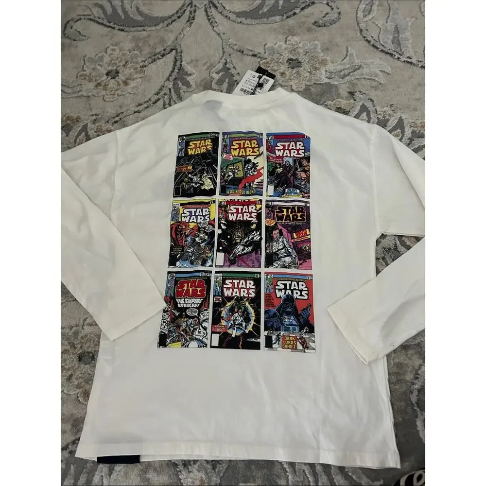 Star Wars Cream Long-Sleeve Logo comic tee